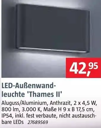 Bauhaus LED Außenwandleuchte Thames II Angebot