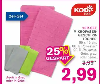 KODi Kodi Mikrofaser-Geschirrtucher 65*45 2st Angebot