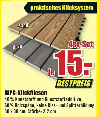 B1 Discount Baumarkt WPC Klickfliesen Angebot