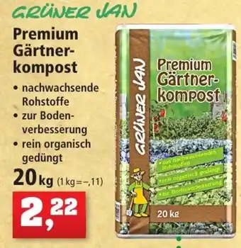 Thomas Philipps Grüner Jan Premium Gärtnerkompost 20kg Angebot