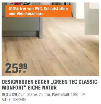 OBI Designboden Egger ,,Green Tec Classic Monfort" Eiche Natur Angebot