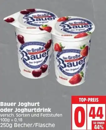 Edeka Bauer Joghurt oder Joghurtdrink 250g Becher/Flasche Angebot