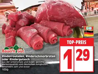 Edeka Bauern Gut Rinderrouladen, Rinderschmorbraten oder Rindergulasch 100g Angebot