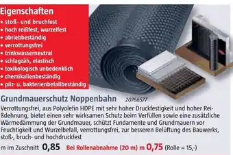 Bauhaus Grundmauerschutz Noppenbahn Angebot