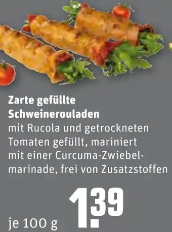 REWE Zarte gefüllte Schweinerouladen 100g Angebot