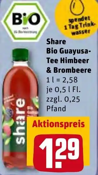 REWE Share Bio Guayusa Tee Himbeer & Brombeere 0,5L Angebot