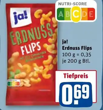 REWE ja! Erdnuss Flips 200g Btl. Angebot