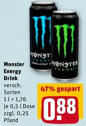 REWE Monster Energy Drink 0,5 L Dose Angebot