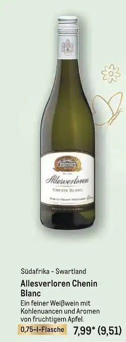 METRO Südafrika - Swartland Allesverloren Chenin Blanc Angebot