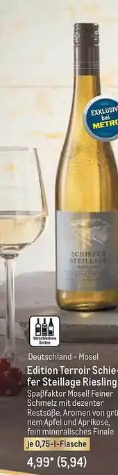 METRO Deutschland - Mosel Edition Terroir Schiefer Steillage Riesling Angebot