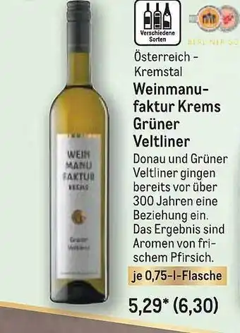 METRO österreich - Kremstal Weinmanufaktur Krems Grüner Veltliner Angebot