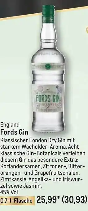 METRO England Fords Gin Angebot