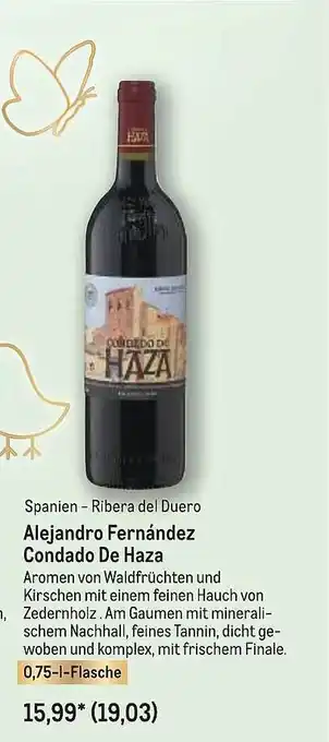 METRO Spanien - Ribera Del Duero Alejandro Fernández Condado De Haza Angebot