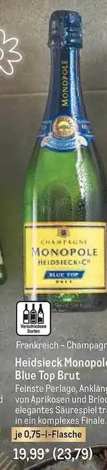 METRO Frankreich - Champagne Heidsieck Monopole Blue Top Brut Angebot