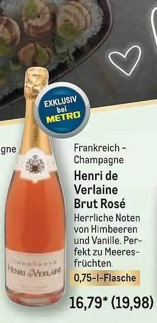 METRO Frankreich - Champagne Henri De Verlaine Brut Rosé Angebot