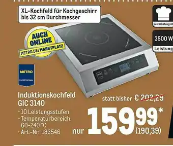 METRO Metro Professional Induktionskochfeld Gic3140 Angebot