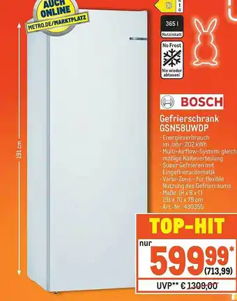 METRO Bosch Gefrierschrank Gsn58uwdp Angebot