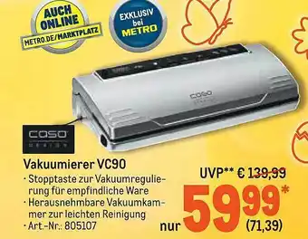 METRO Caso Vakuumierer Vc90 Angebot