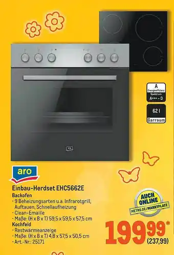 METRO Aro Einbau-herdset Ehc5662e Backofen Angebot