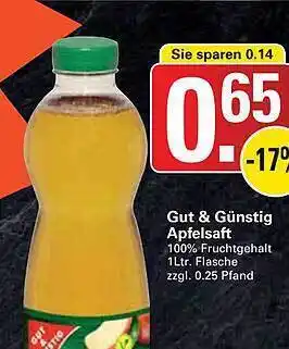 WEZ Gut & Günstig Apfelsaft Angebot