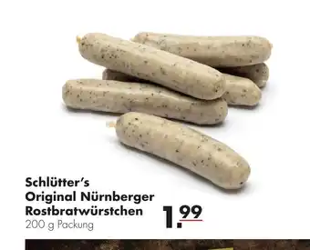 Handelshof Schlutter's Original Nurnberger Rostbratwurstchen 200 g Packung Angebot