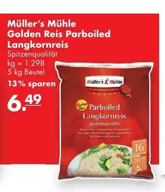 Handelshof Muller's Muhle Golden Reis Parboiled Langkornreis 5 kg Beutel Angebot