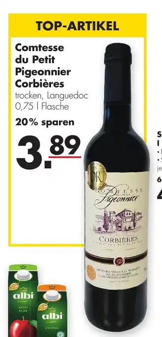 Handelshof Comtesse du Petit Pigeonnier Corbieres 0,75 Flasche Angebot