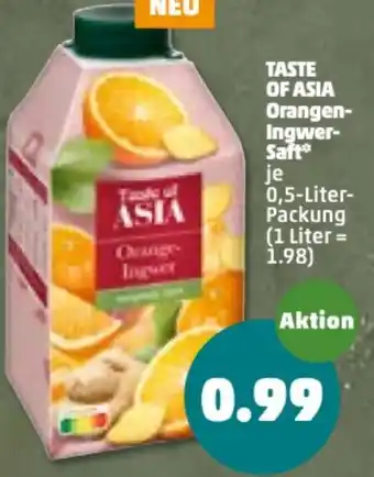 PENNY Taste of Asia Orangen Ingwer- Saft Angebot