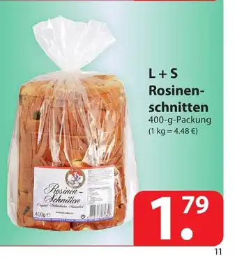 Famila Nord Ost L + S Rosinen-schnitten 400 g packung Angebot