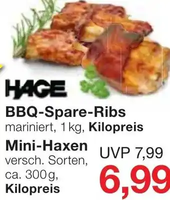 Jawoll Hage BBQ Spare Ribs 1kg oder Mini Haxen 300g Angebot