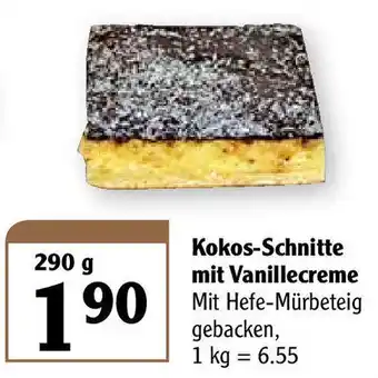 Globus Kokos-Schnitte mit Vanillecreme 290g Angebot