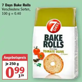 Globus 7 Days Bake Rolls 250g Angebot