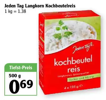 Globus Jeden Tag Langkorn Kochbeutelreis 500g Angebot