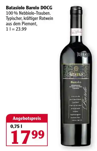 Globus Batasiolo Barolo DOCG 0,75L Angebot