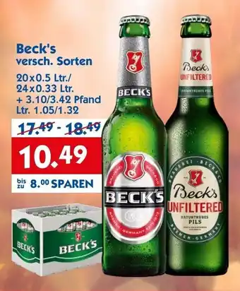 Hol'ab Getränkemarkt Beck's 20 x 0,5/24 x 0,33L Angebot