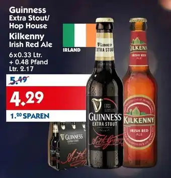 Hol'ab Getränkemarkt Guinness Extra Stout / Hop House Kilkenny Irish Red Ale 6x0,33L Angebot