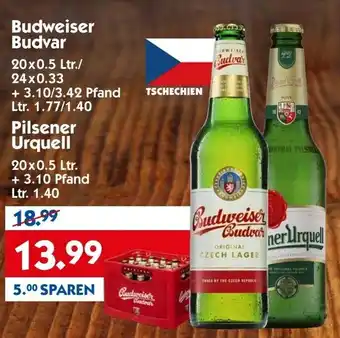 Hol'ab Getränkemarkt Budweiser Budvar 24x0,33L/20x0,5L Angebot