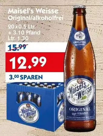 Hol'ab Getränkemarkt Maisel's Weisse Original/alkoholfrei 20x0,5L Angebot