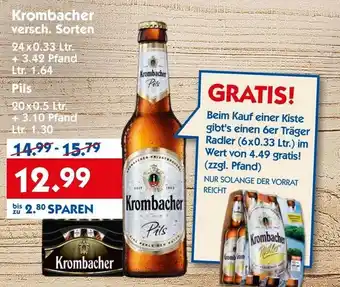 Hol'ab Getränkemarkt Krombacher Pils 24x0,33L/20x0,5L Angebot