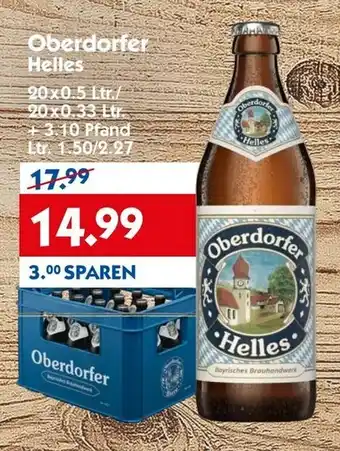 Hol'ab Getränkemarkt Oberdorfer Helles 20x0,5L/20x0,33L Angebot