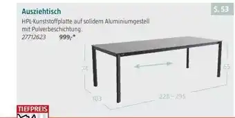 Bauhaus Ausziehtisch Angebot