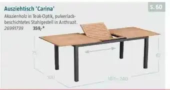 Bauhaus Ausziehtisch „carina“ Angebot