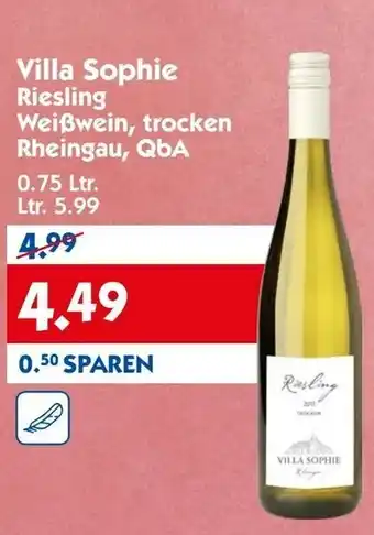 Hol'ab Getränkemarkt Villa Sophie Riesling Weißwein, trocken Rheingau, QbA 0,75L Angebot