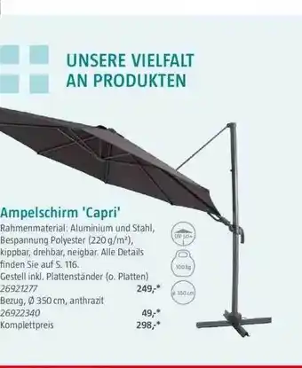 Bauhaus Ampelschirm „capri“ Angebot