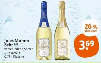 tegut Jules Mumm Sekt 0,75L Flasche Angebot