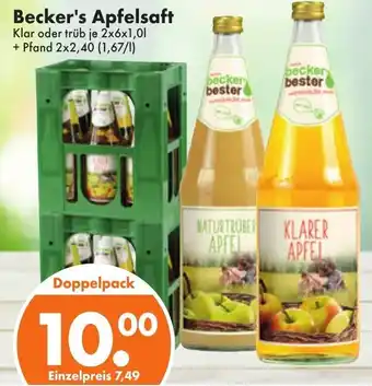 Trink und Spare Becker's Apfelsaft 2x6x1,0L Angebot