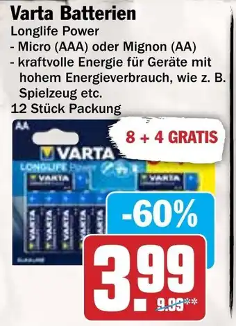 Hit Varta Batterien Angebot