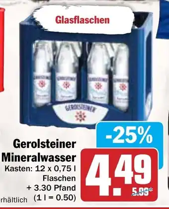 Hit Gerolsteiner Mineralwasser 12 x 0,75L Angebot