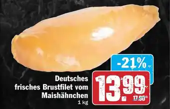 Hit Deutsches frisches Brustfilet vom Maishahnchen 1kg Angebot