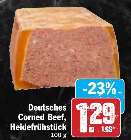 Deutsches Corned Beef, Heidefruhstuck 100g Angebot bei Hit